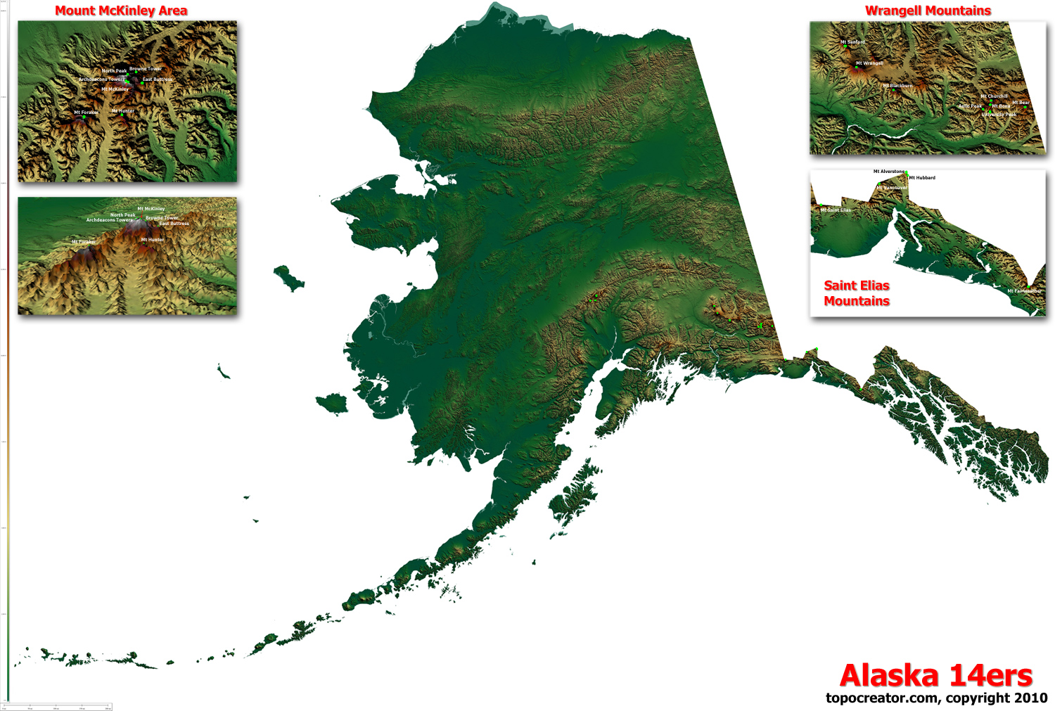 Alaska Elevation Map