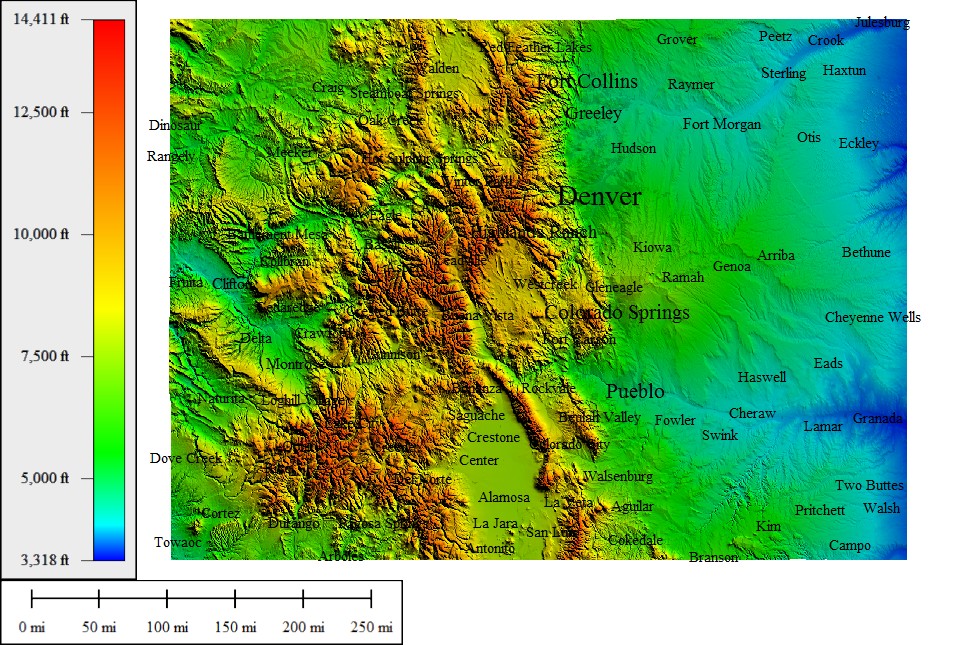 colorado topographic map with cities Topocreator Create And Print Your Own Color Shaded Relief colorado topographic map with cities