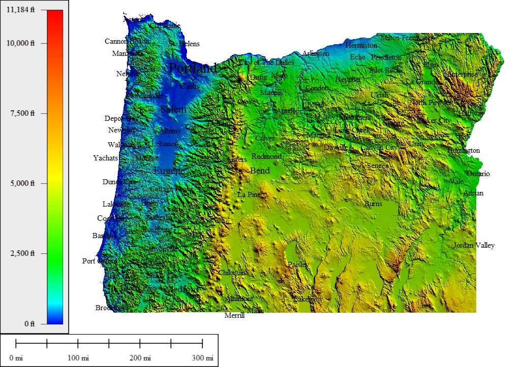 oregon elevation map with cities Topocreator Create And Print Your Own Color Shaded Relief Topographic Maps oregon elevation map with cities